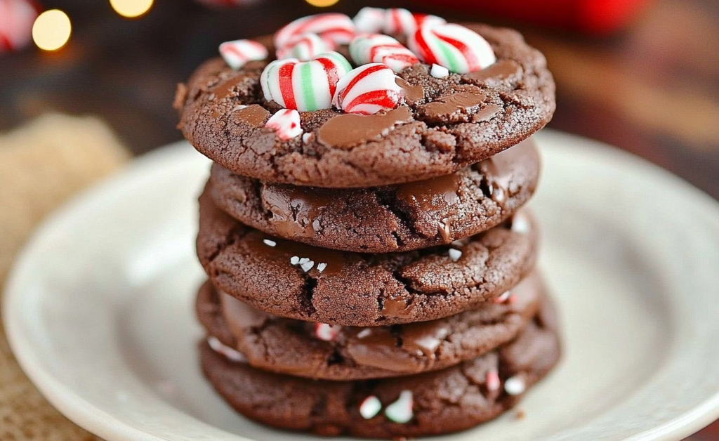 Peppermint Hot Chocolate Cookies