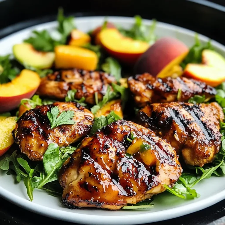 Grilled Honey Mustard Chicken with Peach Salad