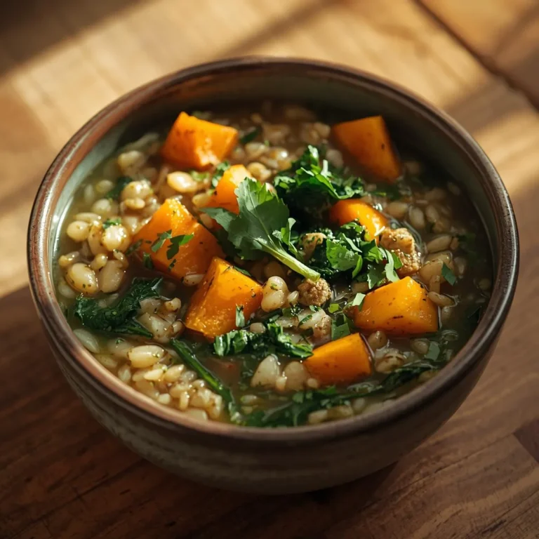 Easy Cozy Wild Rice Soup with Sweet Potato and Kale