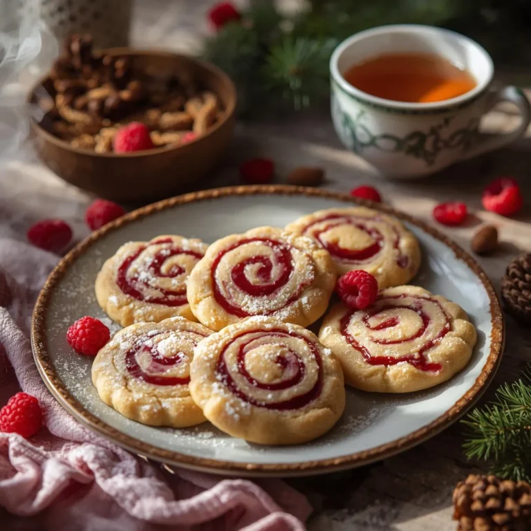 Raspberry Swirl Cookies with Buttery Shortbread Base