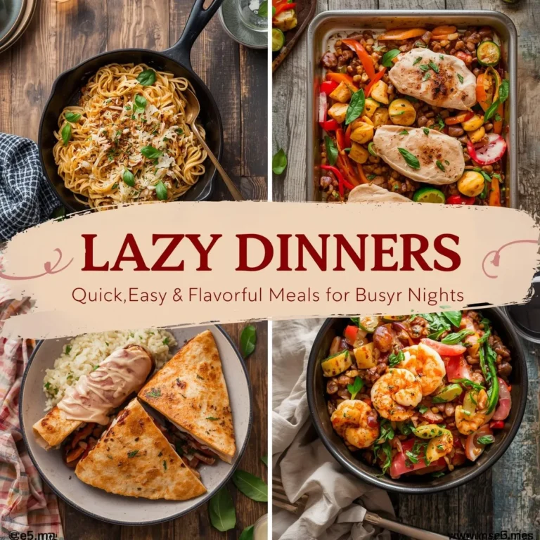 Lazy Dinners: Quick, Easy & Flavorful Meals for Busy Nights