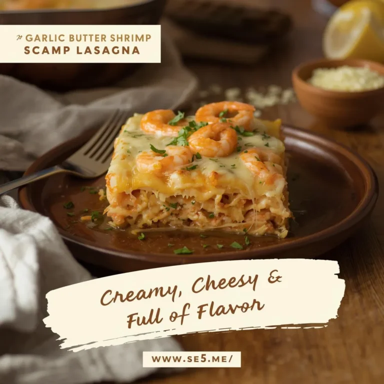 Garlic Butter Shrimp Scampi Lasagna – Creamy, Cheesy Seafood Perfection!