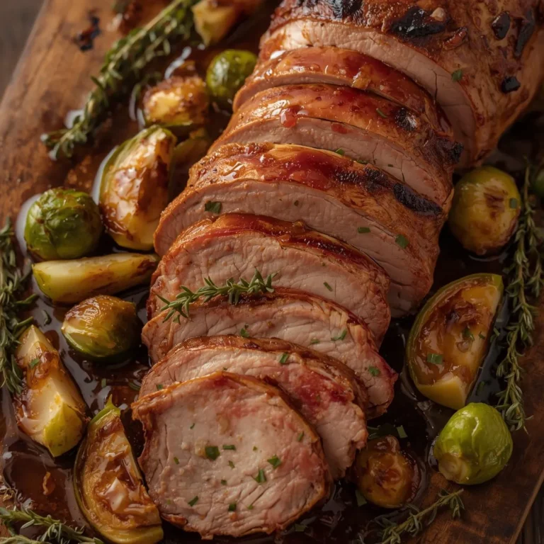Roasted Pork Loin with Brussels & Apples