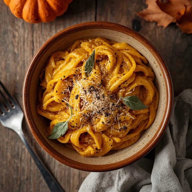 Pumpkin-Cream Pasta with Crispy Sage