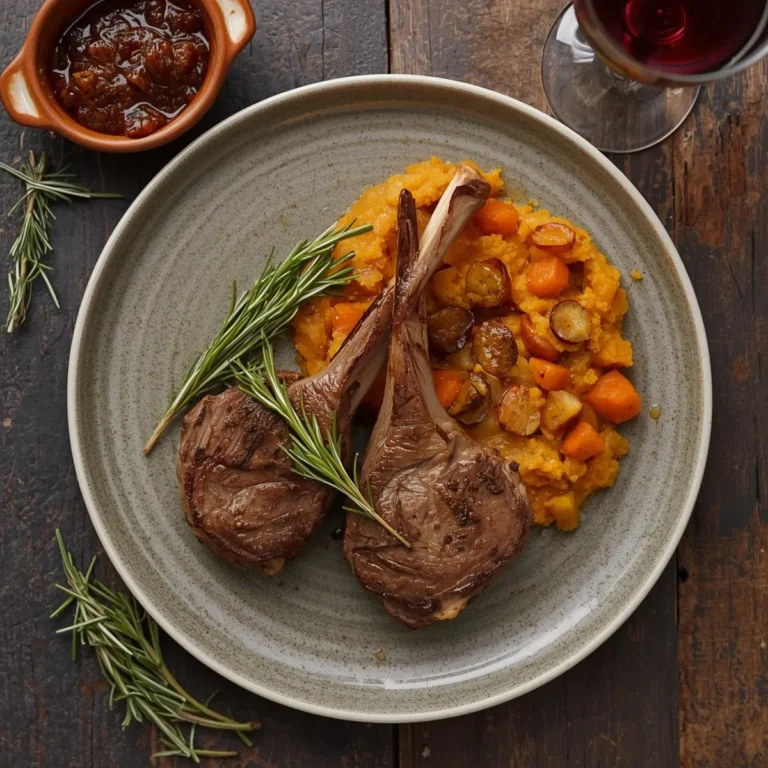 Lamb Chops with Rosemary & Roasted Root-Veg Mash