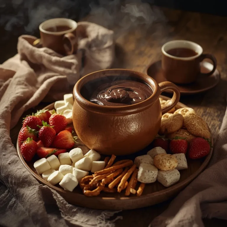 Chocolate Fondue Afternoon Lunch: Fruit, Marshmallows & Mini Pastries to Share