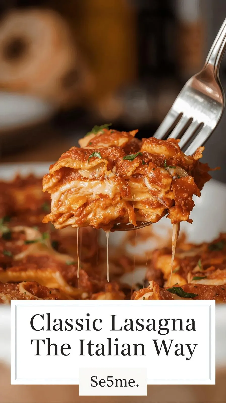 Hearty lasagna Bolognese with golden cheese layers and basil garnish