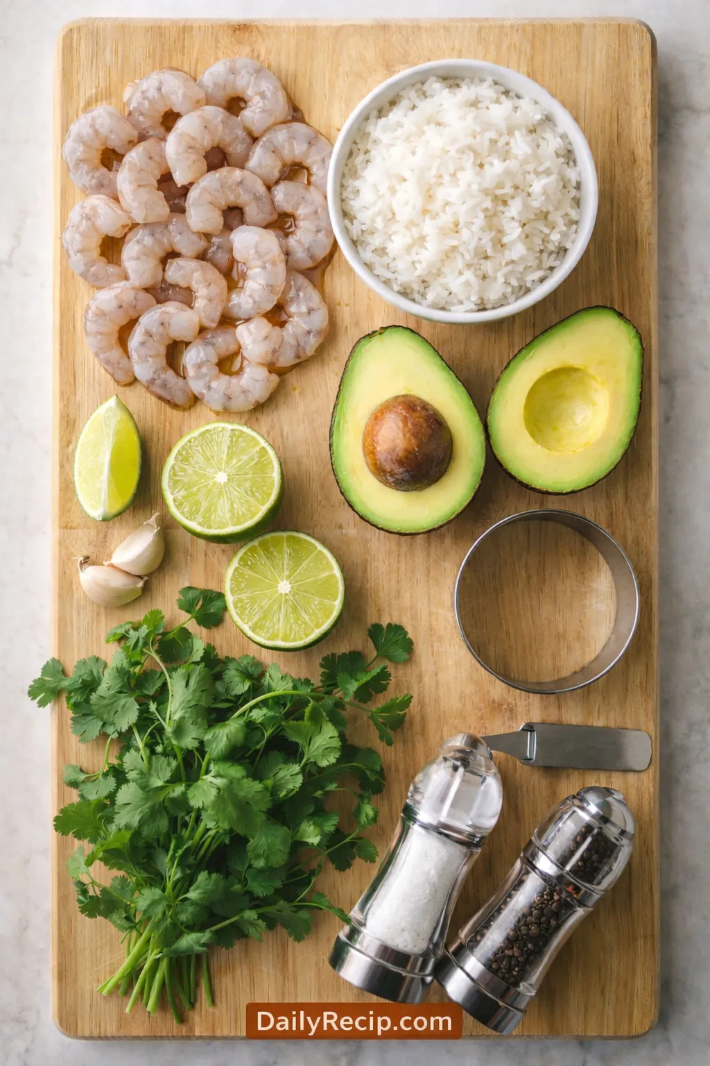 Shrimp Avocado Rice Stack