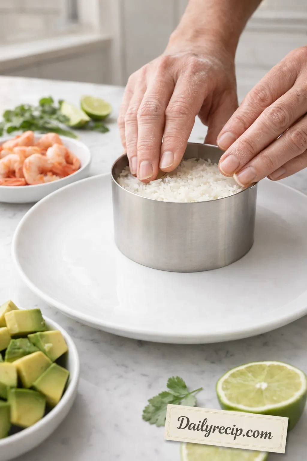 Honey Lime Shrimp and Avocado Rice Stack: Easy Gourmet Dinner
