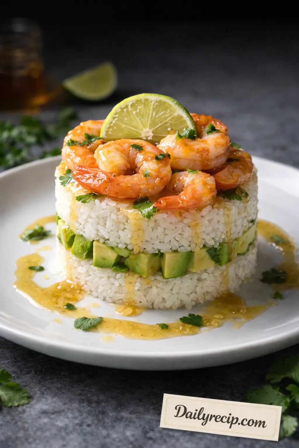 Honey Lime Shrimp and Avocado Rice Stack: Easy Gourmet Dinner