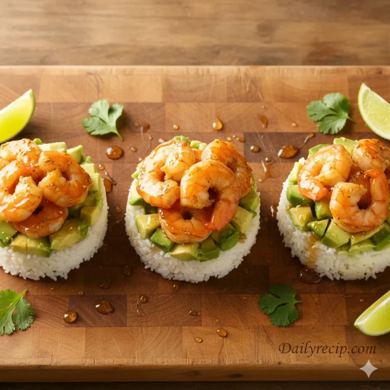 Honey Lime Shrimp and Avocado Rice Stack: Easy Gourmet Dinner
